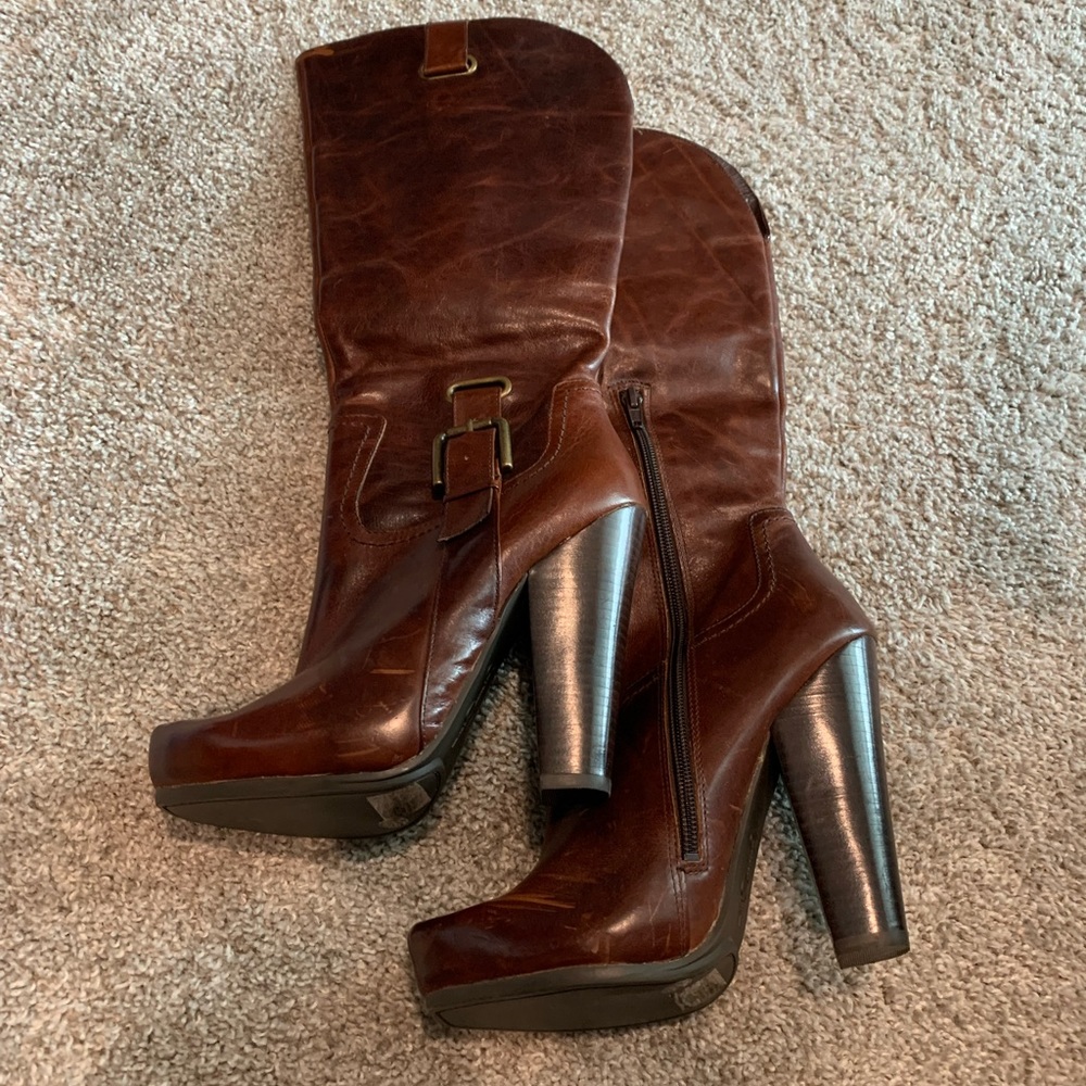 Jessica Simpson brown leather knee high boots